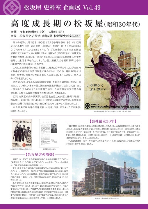 Vol.49 高度成長期の松坂屋（昭和30年代）｜松坂屋史料室