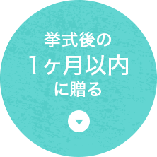 挙式後の1ヶ月以内に贈る