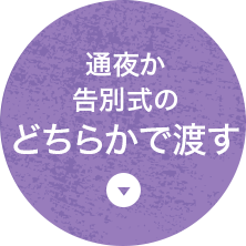 通夜か告別式のどちらかで渡す