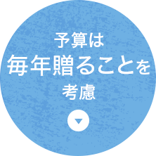 予算は毎年贈ることを考慮