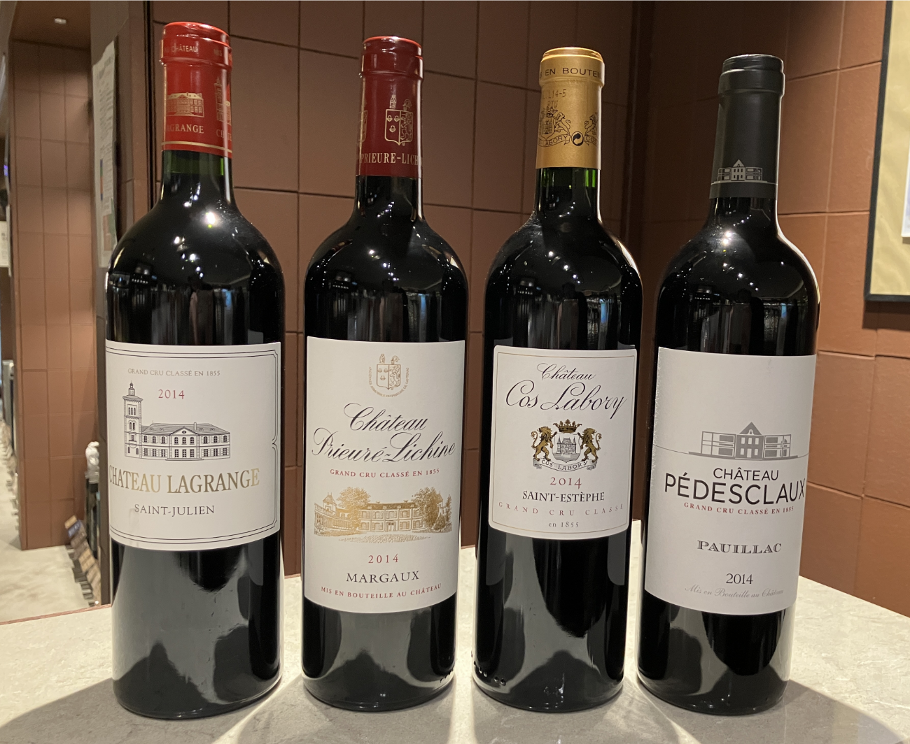ボルドー2014ヴィンテージ赤ワイン 4種飲みくらべ