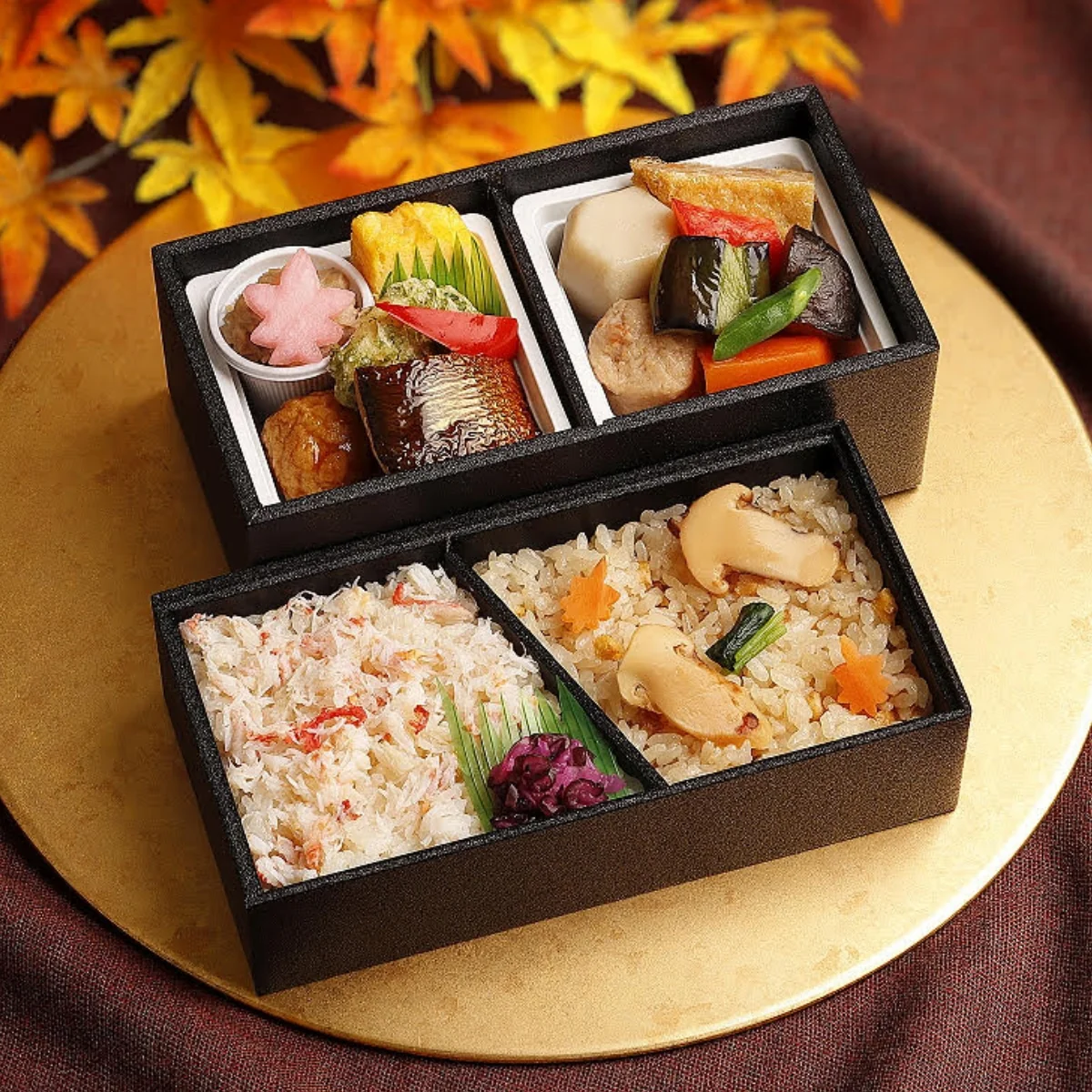 なだ万厨房 松茸御飯と蟹御飯の二段重