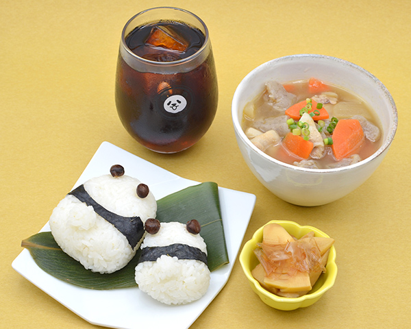 親子パンダおむすびと豚汁