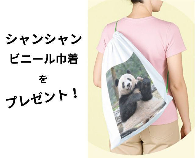 「シャンシャン ビニール巾着」をプレゼント！