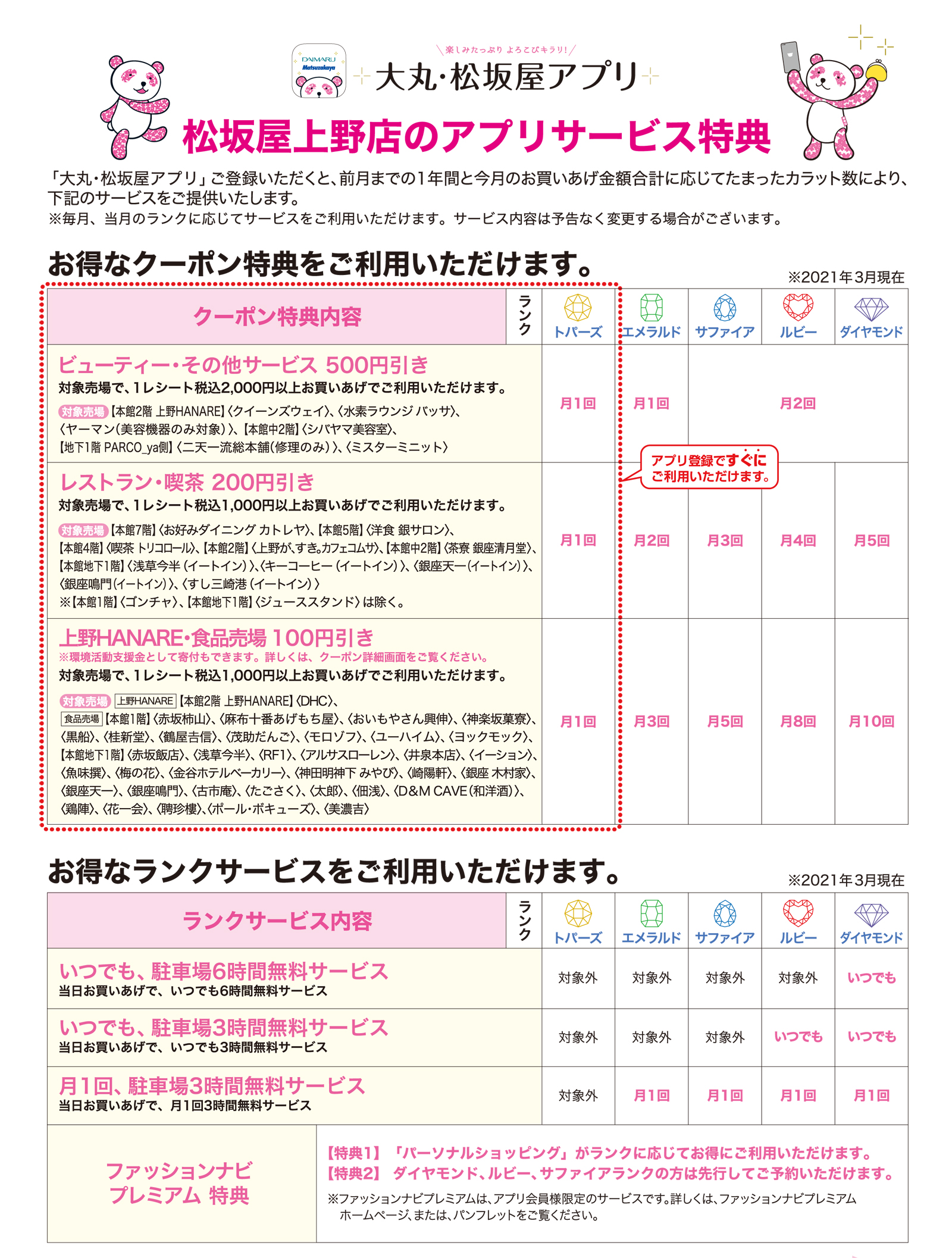 大丸 松坂屋アプリ 松坂屋上野店のアプリサービス特典 松坂屋上野店 大丸 松坂屋アプリ 松坂屋上野店のアプリサービス特典 松坂屋上野店